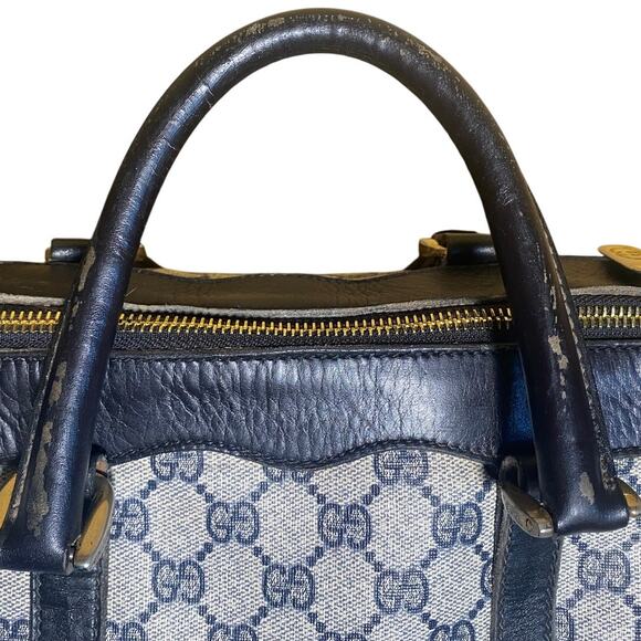 Beautiful Gucci Navy Boston Bag - Picture 6 of 14